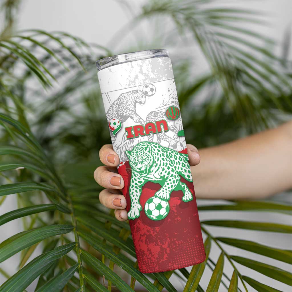 Custom Iran Football Skinny Tumbler Leopard Comic Manga Art Style