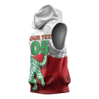 Custom Iran Football Sleeveless Hoodie Leopard Comic Manga Art Style