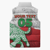 Custom Iran Football Sleeveless Puffer Jacket Leopard Comic Manga Art Style