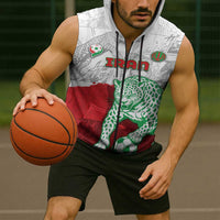 Custom Iran Football Sleeveless Zip Hoodie Leopard Comic Manga Art Style