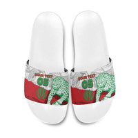 Custom Iran Football Slide Sandals Leopard Comic Manga Art Style