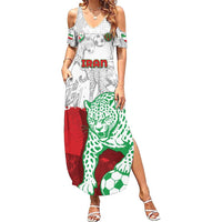 Custom Iran Football Summer Maxi Dress Leopard Comic Manga Art Style