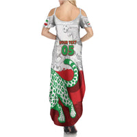 Custom Iran Football Summer Maxi Dress Leopard Comic Manga Art Style