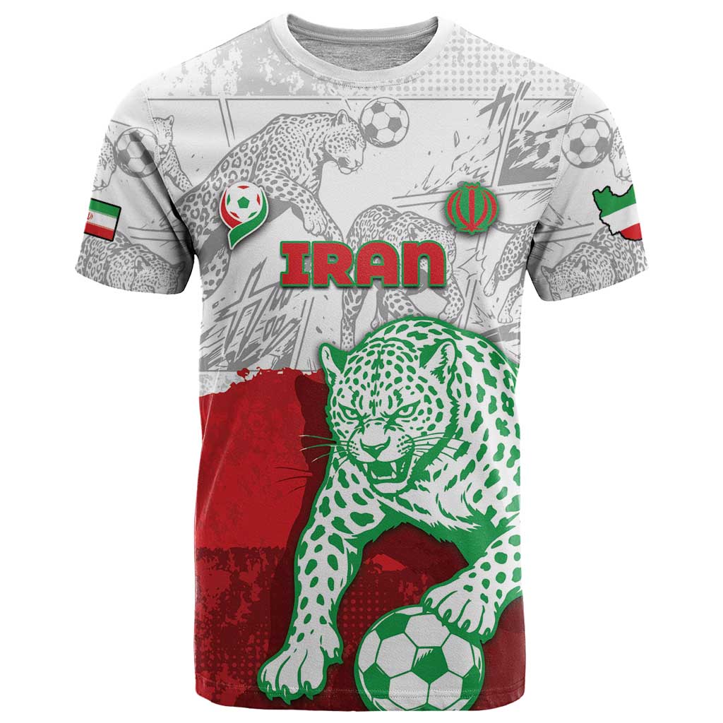 Custom Iran Football T Shirt Leopard Comic Manga Art Style