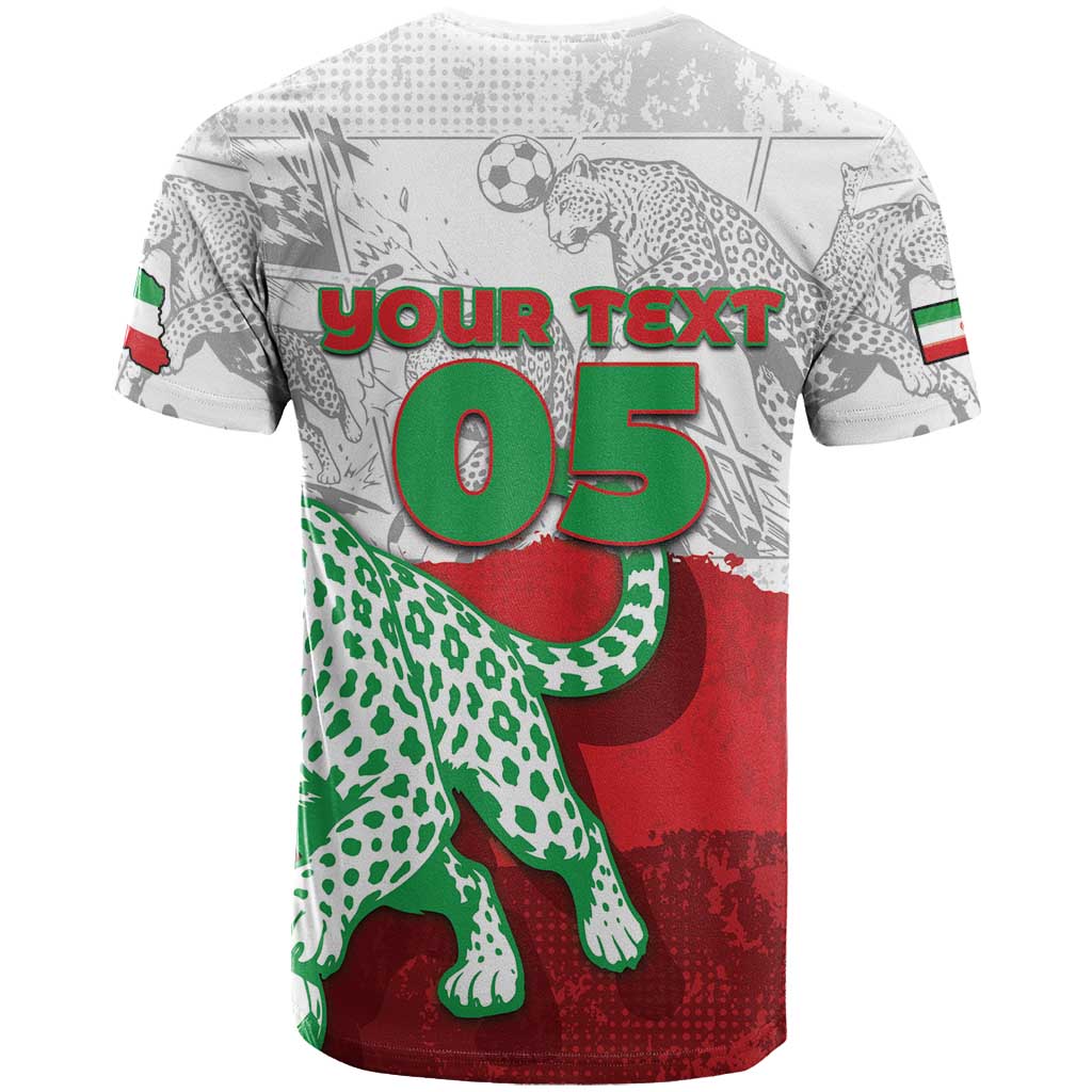 Custom Iran Football T Shirt Leopard Comic Manga Art Style