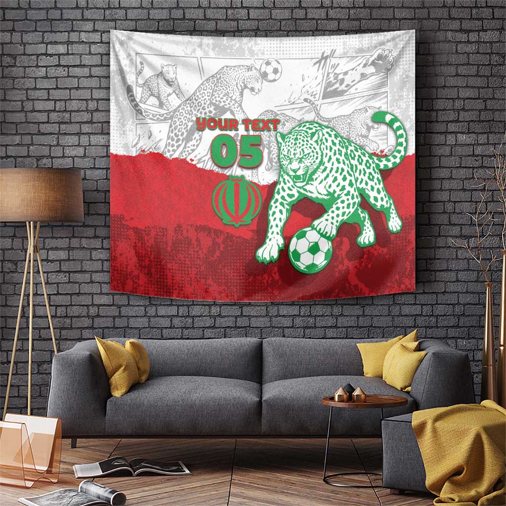 Custom Iran Football Tapestry Leopard Comic Manga Art Style
