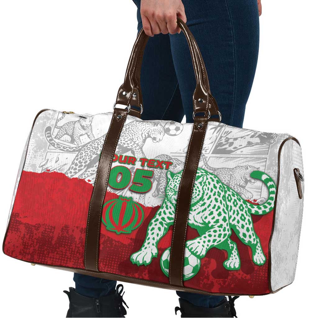 Custom Iran Football Travel Bag Leopard Comic Manga Art Style