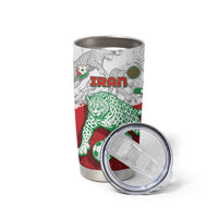 Custom Iran Football Tumbler Cup Leopard Comic Manga Art Style