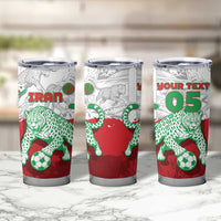 Custom Iran Football Tumbler Cup Leopard Comic Manga Art Style