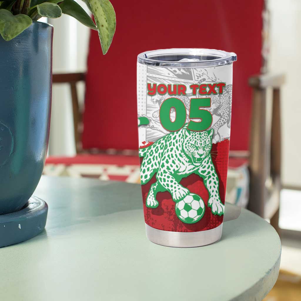 Custom Iran Football Tumbler Cup Leopard Comic Manga Art Style
