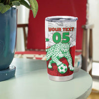 Custom Iran Football Tumbler Cup Leopard Comic Manga Art Style