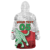 Custom Iran Football Wearable Blanket Hoodie Leopard Comic Manga Art Style