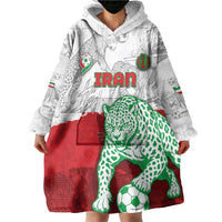 Custom Iran Football Wearable Blanket Hoodie Leopard Comic Manga Art Style