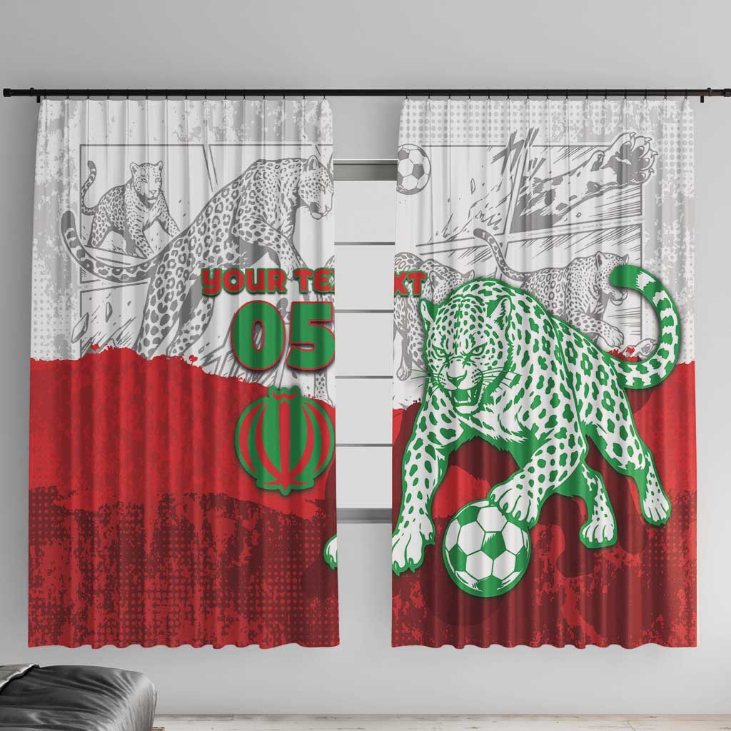 Custom Iran Football Window Curtain Leopard Comic Manga Art Style
