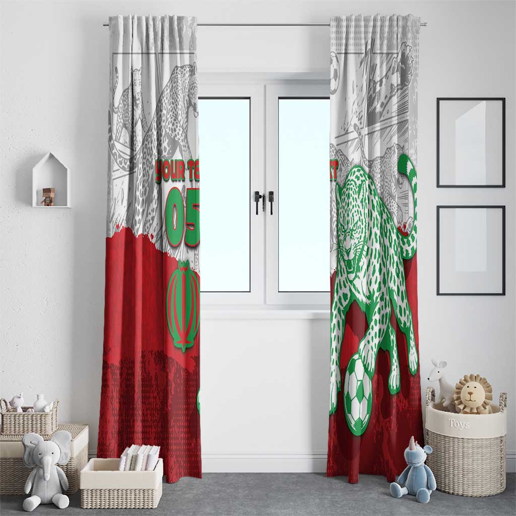 Custom Iran Football Window Curtain Leopard Comic Manga Art Style