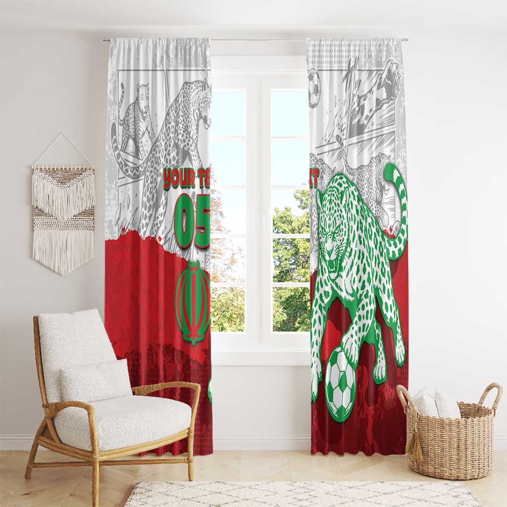 Custom Iran Football Window Curtain Leopard Comic Manga Art Style