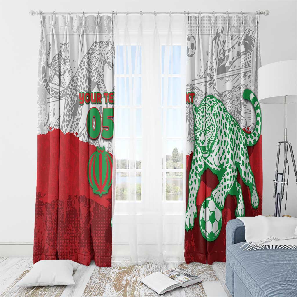 Custom Iran Football Window Curtain Leopard Comic Manga Art Style