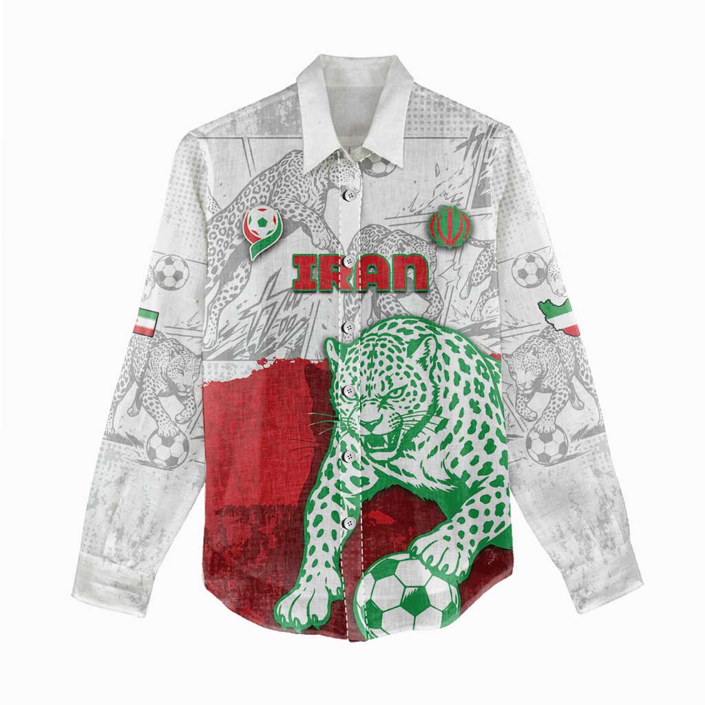 Custom Iran Football Women Casual Shirt Leopard Comic Manga Art Style
