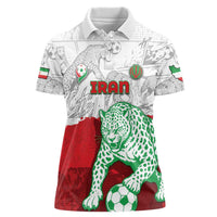 Custom Iran Football Women Polo Shirt Leopard Comic Manga Art Style