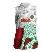Custom Iran Football Women Sleeveless Polo Shirt Leopard Comic Manga Art Style