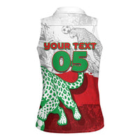 Custom Iran Football Women Sleeveless Polo Shirt Leopard Comic Manga Art Style