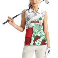 Custom Iran Football Women Sleeveless Polo Shirt Leopard Comic Manga Art Style