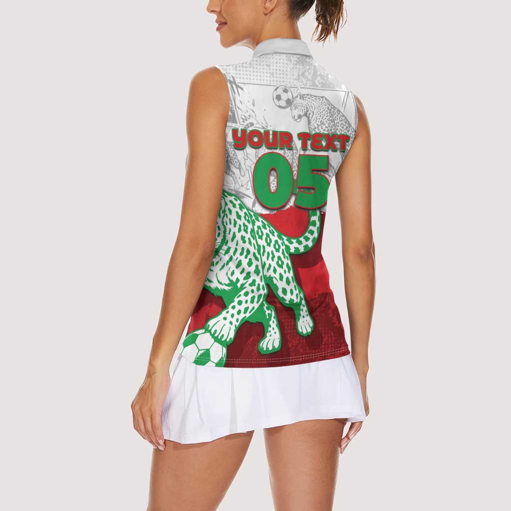 Custom Iran Football Women Sleeveless Polo Shirt Leopard Comic Manga Art Style