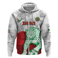 Custom Iran Football Zip Hoodie Leopard Comic Manga Art Style