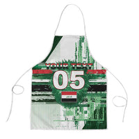 Custom Iraq Football Apron Modern Glitch Art Style Lion Symbolism