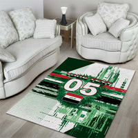 Custom Iraq Football Area Rug Modern Glitch Art Style Lion Symbolism