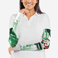 Custom Iraq Football Arm Sleeves Modern Glitch Art Style Lion Symbolism
