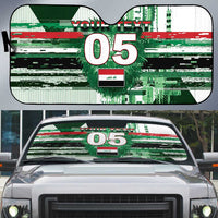Custom Iraq Football Auto Sun Shade Modern Glitch Art Style Lion Symbolism