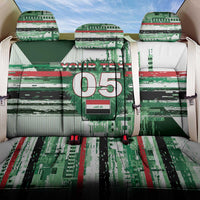 Custom Iraq Football Back Car Seat Cover Modern Glitch Art Style Lion Symbolism