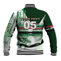 Custom Iraq Football Baseball Jacket Modern Glitch Art Style Lion Symbolism