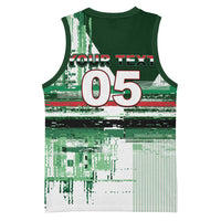Custom Iraq Football Basketball Jersey Modern Glitch Art Style Lion Symbolism