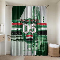 Custom Iraq Football Bathroom Set Modern Glitch Art Style Lion Symbolism