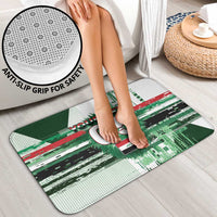 Custom Iraq Football Bathroom Set Modern Glitch Art Style Lion Symbolism