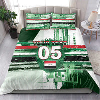 Custom Iraq Football Bedding Set Modern Glitch Art Style Lion Symbolism