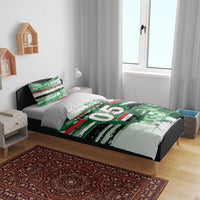 Custom Iraq Football Bedding Set Modern Glitch Art Style Lion Symbolism