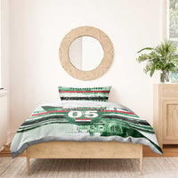 Custom Iraq Football Bedding Set Modern Glitch Art Style Lion Symbolism