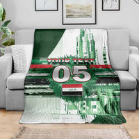 Custom Iraq Football Blanket Modern Glitch Art Style Lion Symbolism