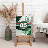 Custom Iraq Football Canvas Wall Art Modern Glitch Art Style Lion Symbolism