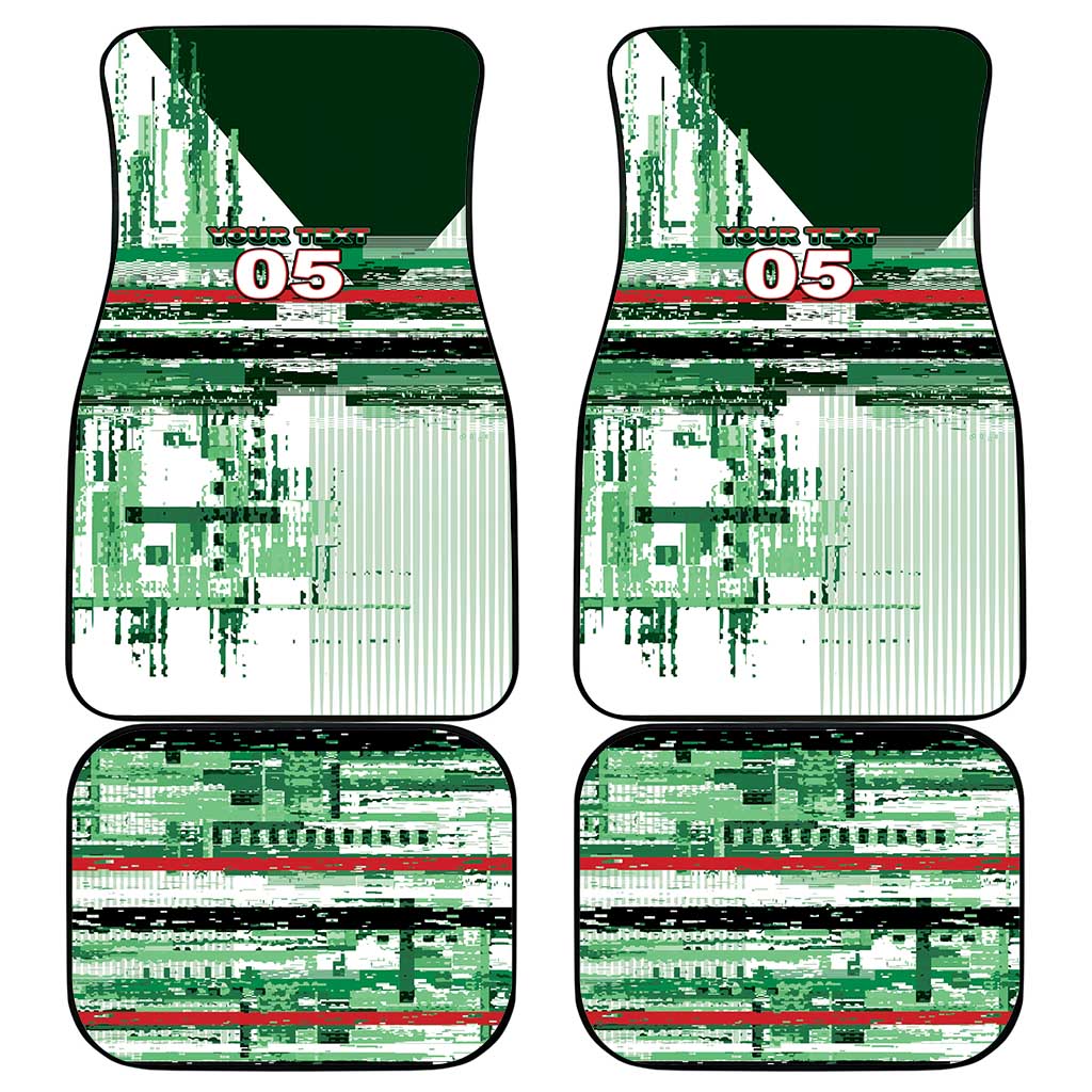 Custom Iraq Football Car Mats Modern Glitch Art Style Lion Symbolism