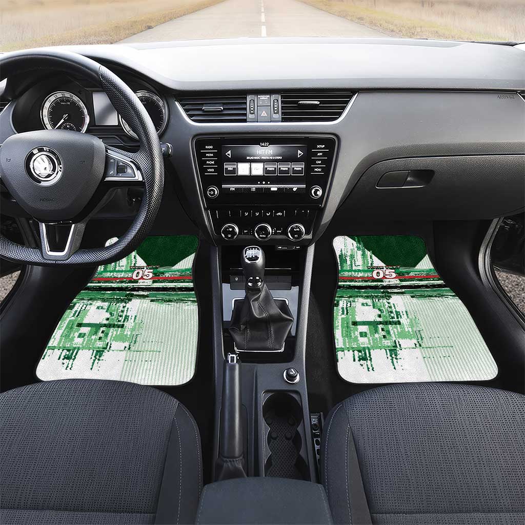Custom Iraq Football Car Mats Modern Glitch Art Style Lion Symbolism