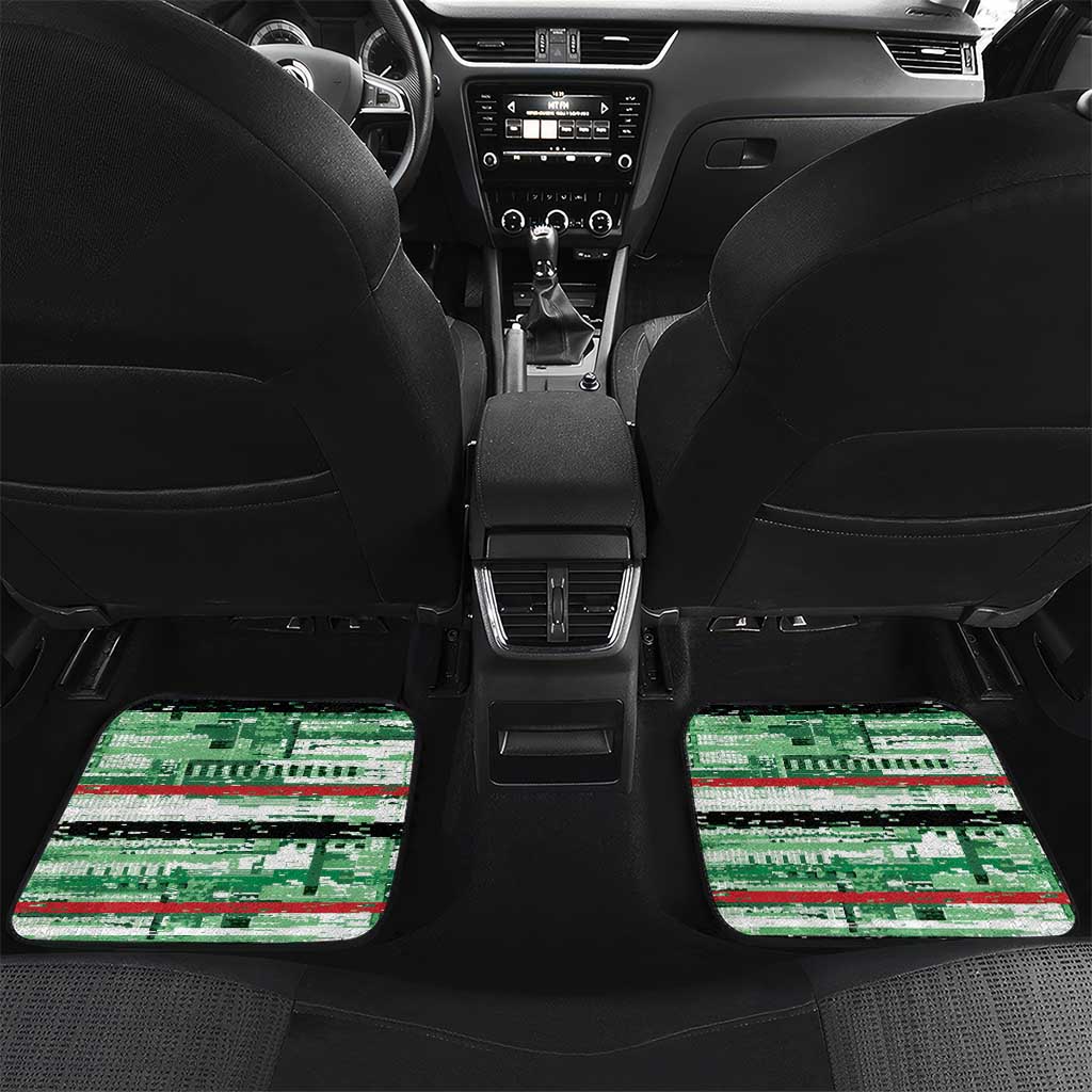 Custom Iraq Football Car Mats Modern Glitch Art Style Lion Symbolism