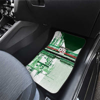 Custom Iraq Football Car Mats Modern Glitch Art Style Lion Symbolism