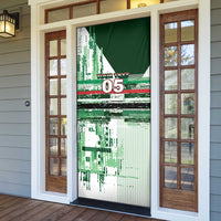 Custom Iraq Football Door Cover Modern Glitch Art Style Lion Symbolism