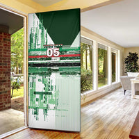 Custom Iraq Football Door Cover Modern Glitch Art Style Lion Symbolism