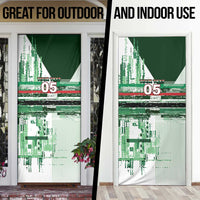 Custom Iraq Football Door Cover Modern Glitch Art Style Lion Symbolism