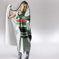 Custom Iraq Football Hooded Blanket Modern Glitch Art Style Lion Symbolism